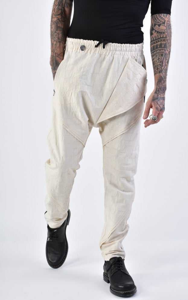 A33B LM13324 TROUSER Regular Woven Cotton Ecru 368 Pants trousers men LA HAINE INSIDE US TEPHRA