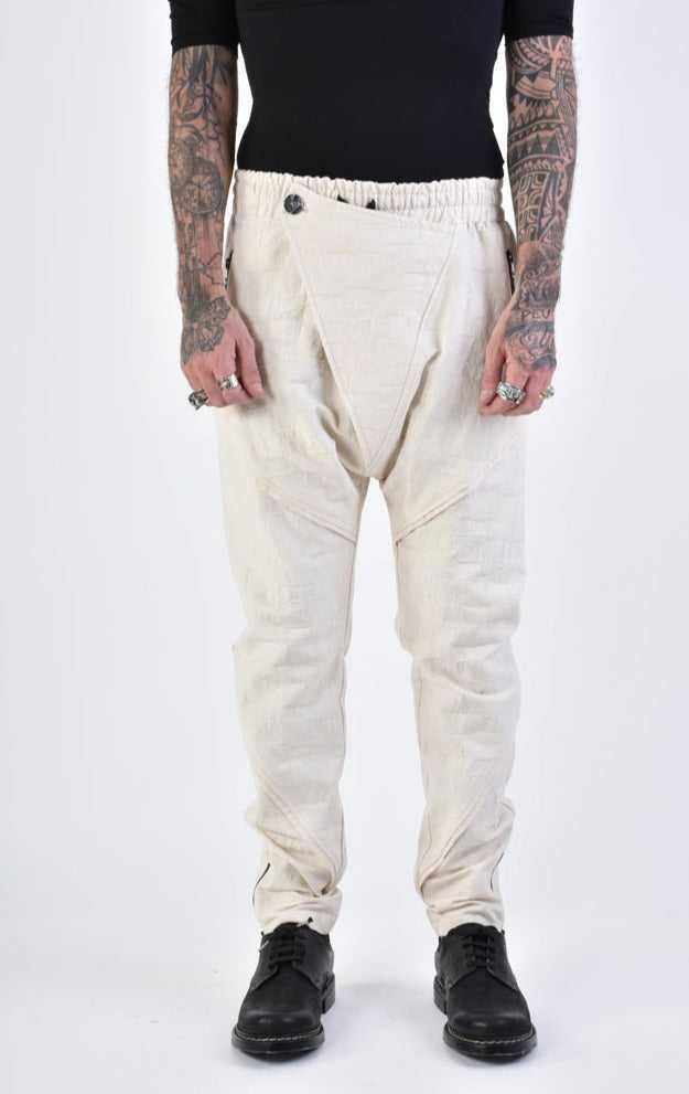 A33B LM13324 TROUSER Regular Woven Cotton Ecru 368 Pants trousers men LA HAINE INSIDE US TEPHRA