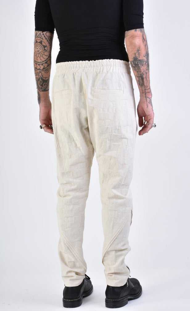 A33B LM13324 TROUSER Regular Woven Cotton Ecru 368 Pants trousers men LA HAINE INSIDE US TEPHRA