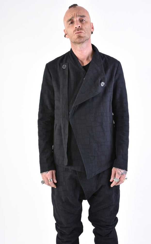 A33B LM13424 JACKET Regular Woven Cotton Black.