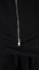 A33B LM18225 SPORT JACKET Regular Wool Cloth & Leather Black