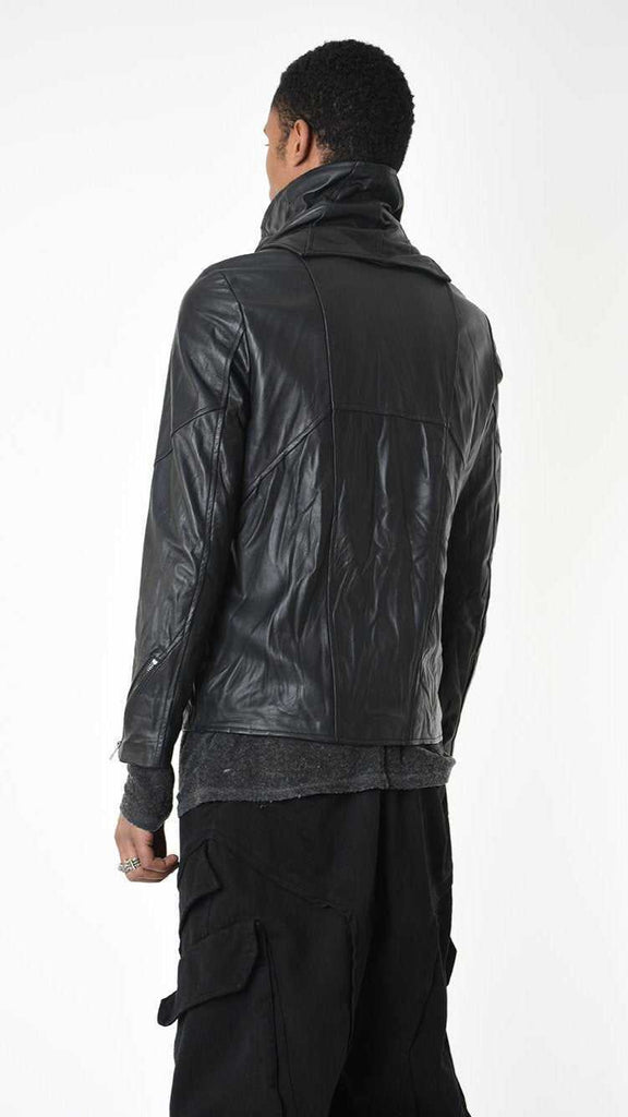 A33B LM18425 SPORT JACKET Leather Removable Hood Black 718 Coats & Jackets Fall Winter 2024|25 Man LA HAINE INSIDE US TEPHRA