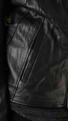 A33B LM18425 SPORT JACKET Leather Removable Hood Black