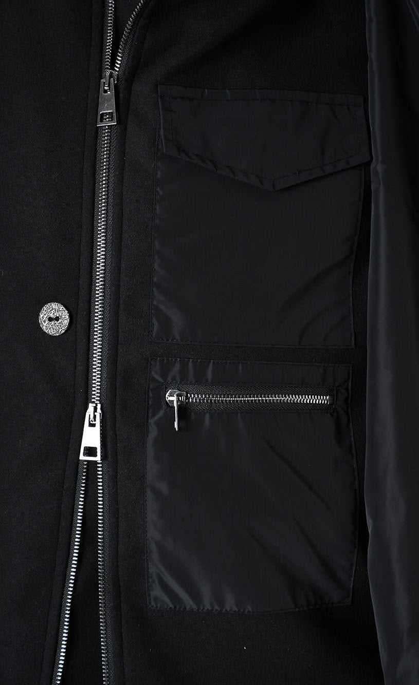 A33B LM18525 COAT Regular Cloth & Nylon Insert Black