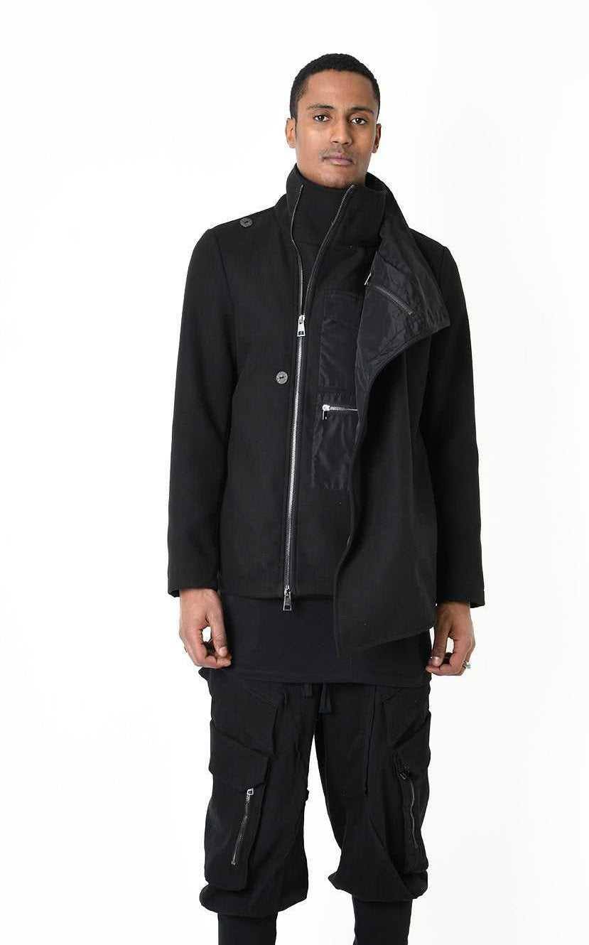 A33B LM18525 COAT Regular Cloth & Nylon Insert Black