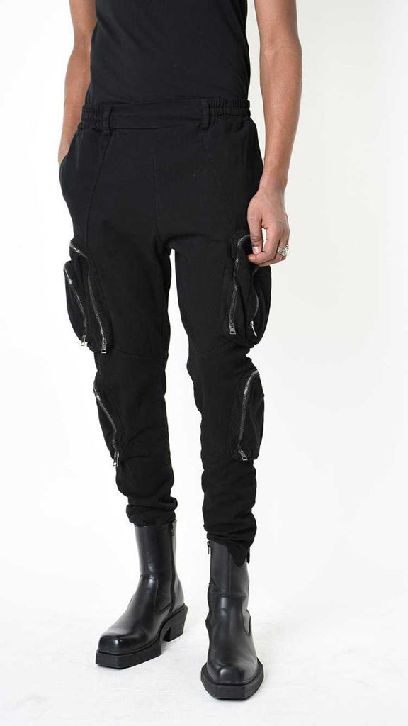 A33B LM19025 TROUSER Cotton Stretch Dyed Hot Black 328 Pants Fall Winter 2024|25 Man LA HAINE INSIDE US TEPHRA