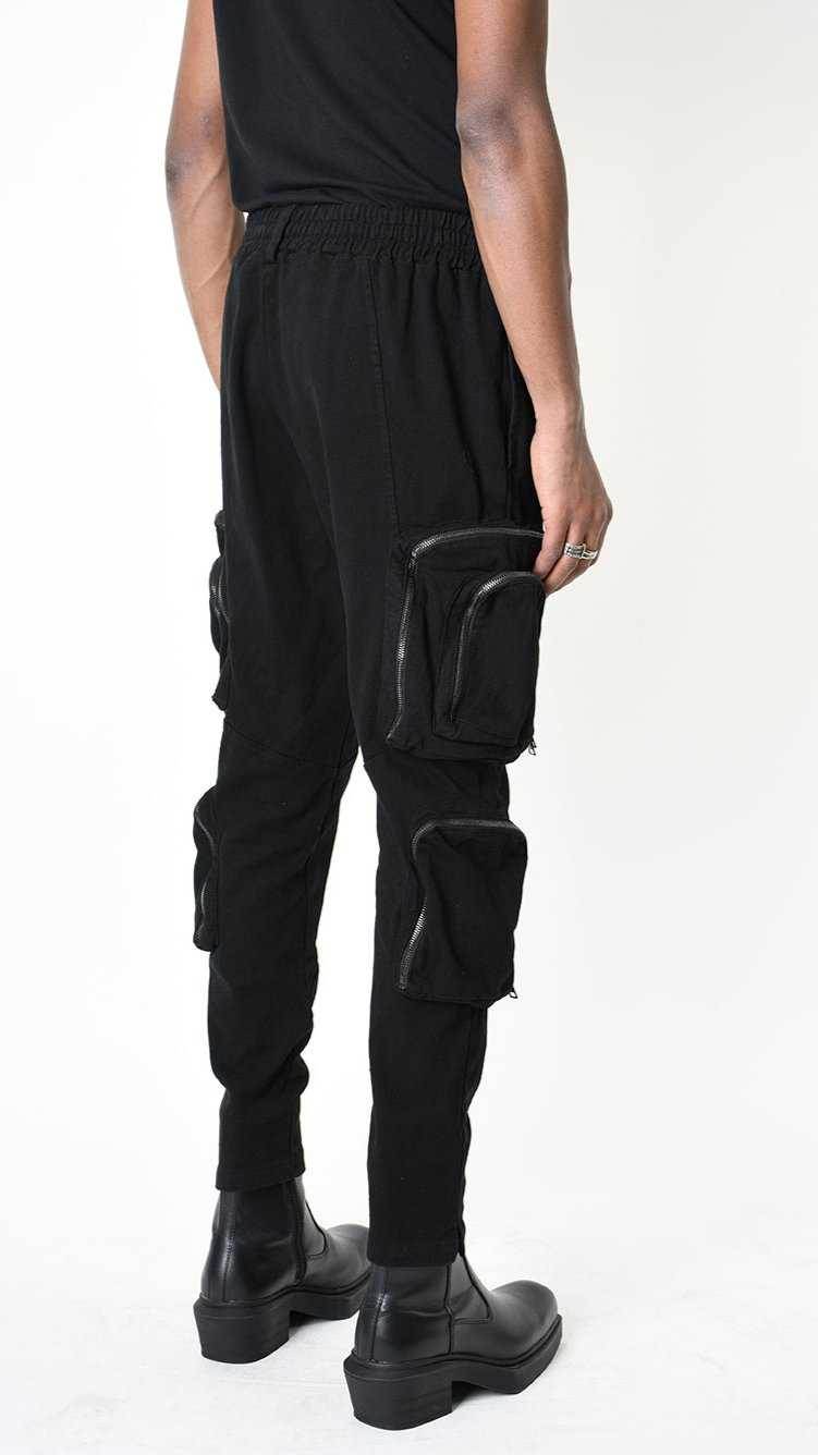 A33B LM19025 TROUSER Cotton Stretch Dyed Hot Black