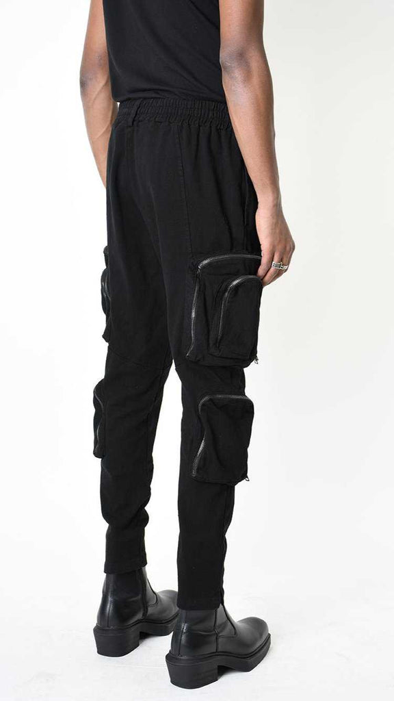 A33B LM19025 TROUSER Cotton Stretch Dyed Hot Black 328 Pants Fall Winter 2024|25 Man LA HAINE INSIDE US TEPHRA