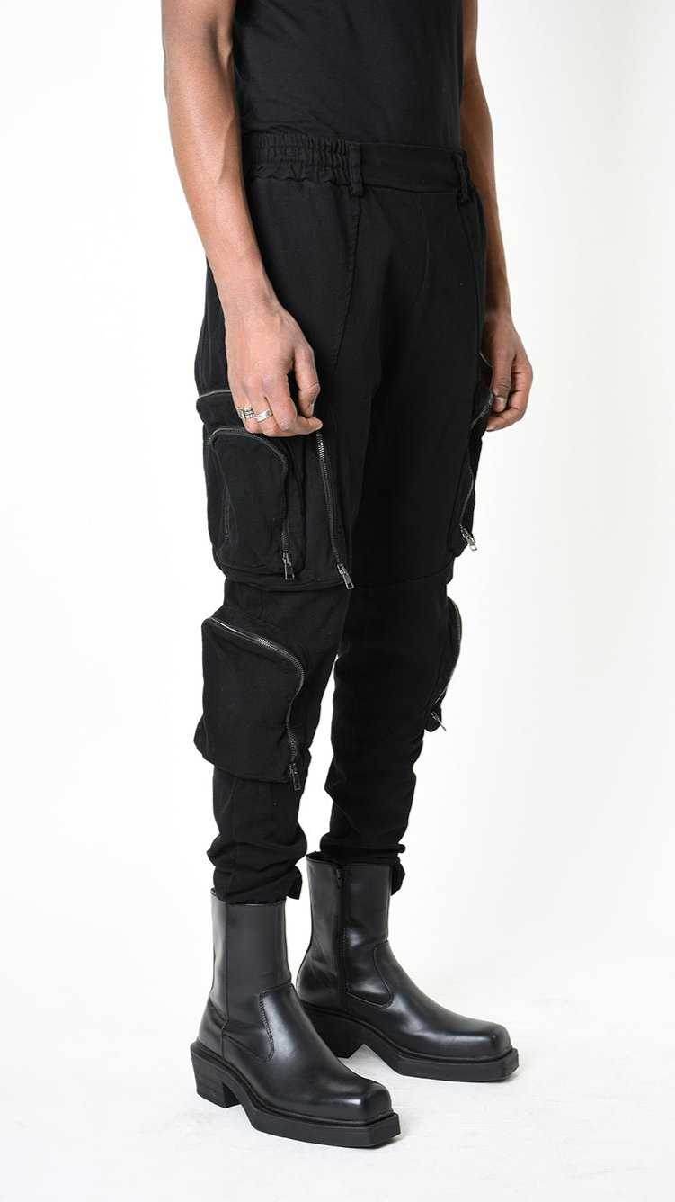 A33B LM19025 TROUSER Cotton Stretch Dyed Hot Black