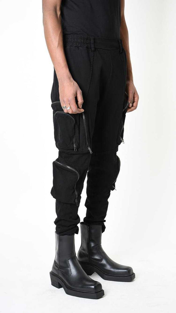 A33B LM19025 TROUSER Cotton Stretch Dyed Hot Black 328 Pants Fall Winter 2024|25 Man LA HAINE INSIDE US TEPHRA