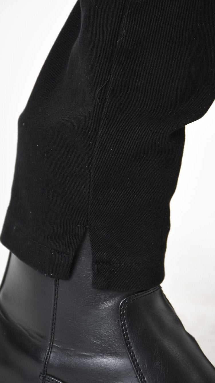 A33B LM19025 TROUSER Cotton Stretch Dyed Hot Black