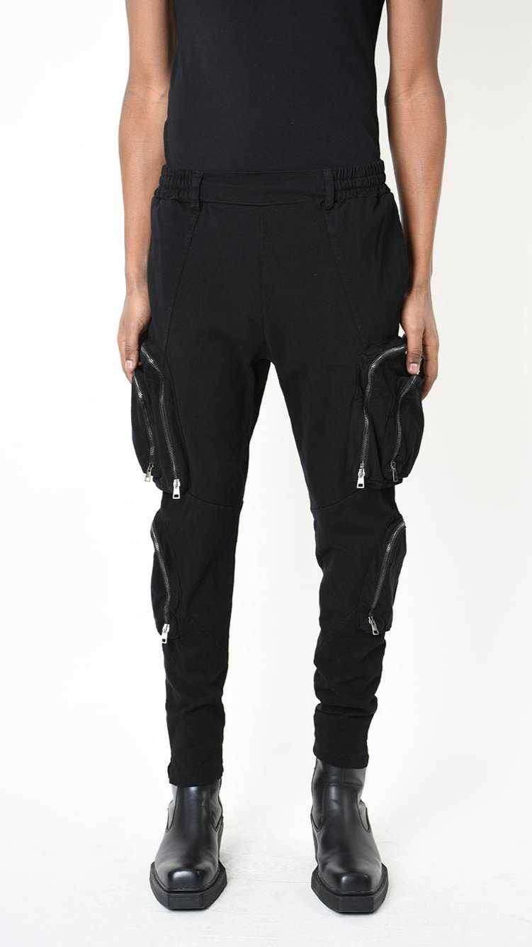 A33B LM19025 TROUSER Cotton Stretch Dyed Hot Black