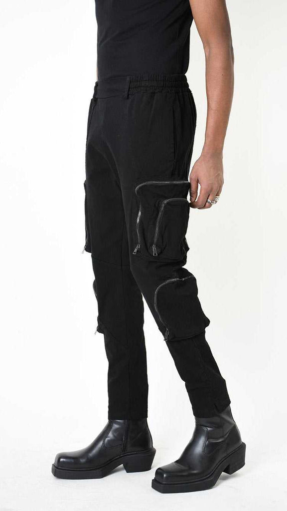 A33B LM19025 TROUSER Cotton Stretch Dyed Hot Black 328 Pants Fall Winter 2024|25 Man LA HAINE INSIDE US TEPHRA