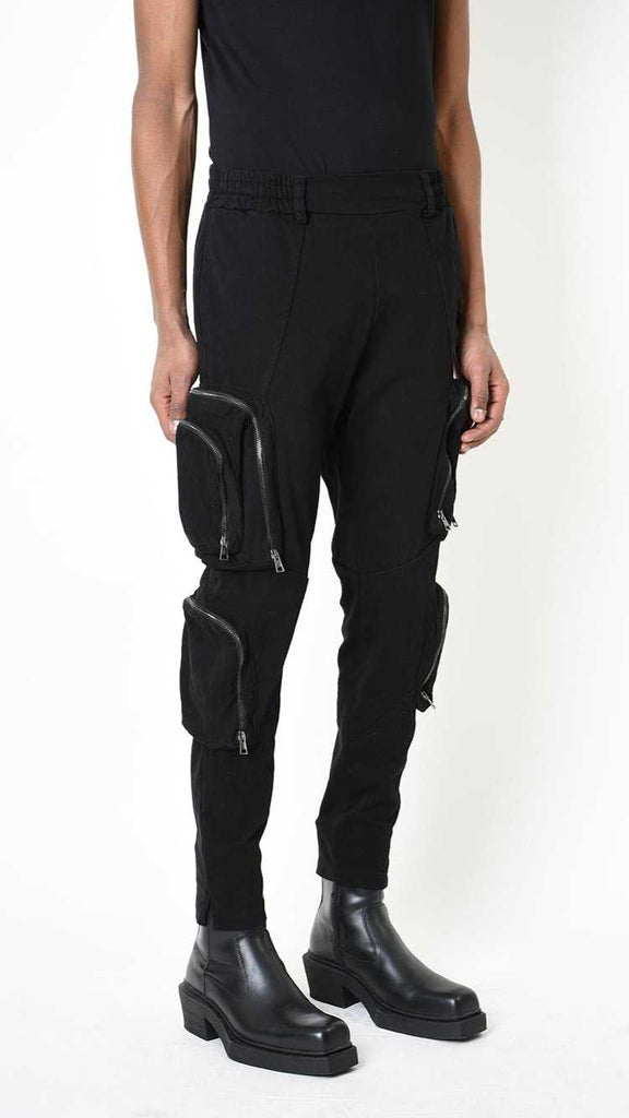 A33B LM19025 TROUSER Cotton Stretch Dyed Hot Black 328 Pants Fall Winter 2024|25 Man LA HAINE INSIDE US TEPHRA