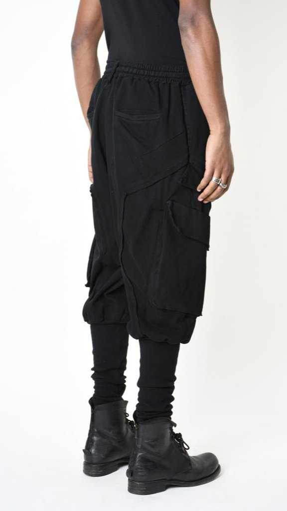 A33B LM19125 TROUSER Cargo Cotton Stretch Dyed Hot Black
