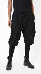 A33B LM19125 TROUSER Cargo Cotton Stretch Dyed Hot Black