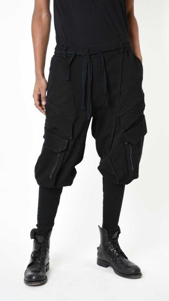 A33B LM19125 TROUSER Cargo Cotton Stretch Dyed Hot Black 248 Pants Fall Winter 2024|25 Man LA HAINE INSIDE US TEPHRA