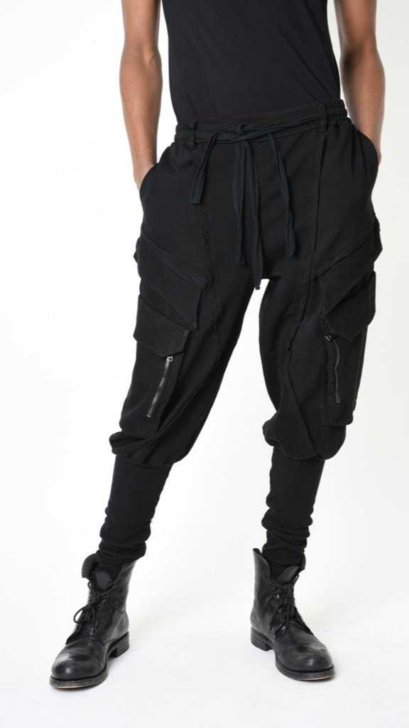 A33B LM19125 TROUSER Cargo Cotton Stretch Dyed Hot Black 248 Pants Fall Winter 2024|25 Man LA HAINE INSIDE US TEPHRA