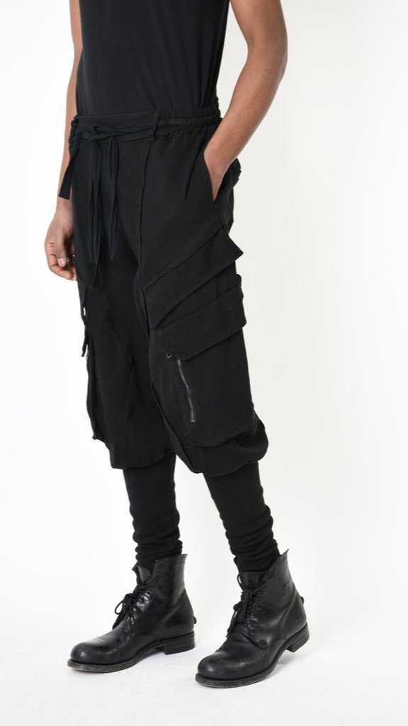 A33B LM19125 TROUSER Cargo Cotton Stretch Dyed Hot Black 248 Pants Fall Winter 2024|25 Man LA HAINE INSIDE US TEPHRA