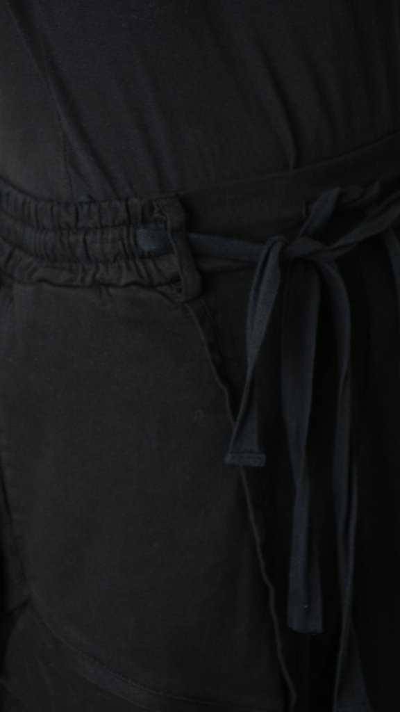 A33B LM19125 TROUSER Cargo Cotton Stretch Dyed Hot Black