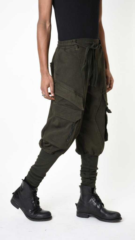 A33B LM19125 TROUSER Cargo Cotton Stretch Dyed Hot Green.