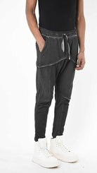 A33B LM19925 TROUSER Regular Fleece Dyed Cold Black