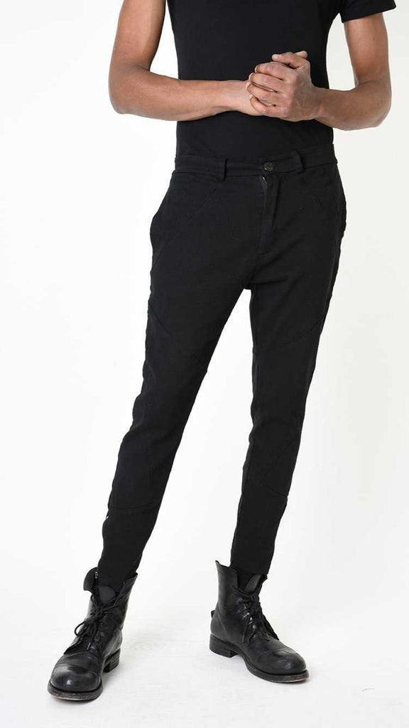 A33B LM22825 TROUSER Skinny Cotton Stretch Dyed Hot Black.