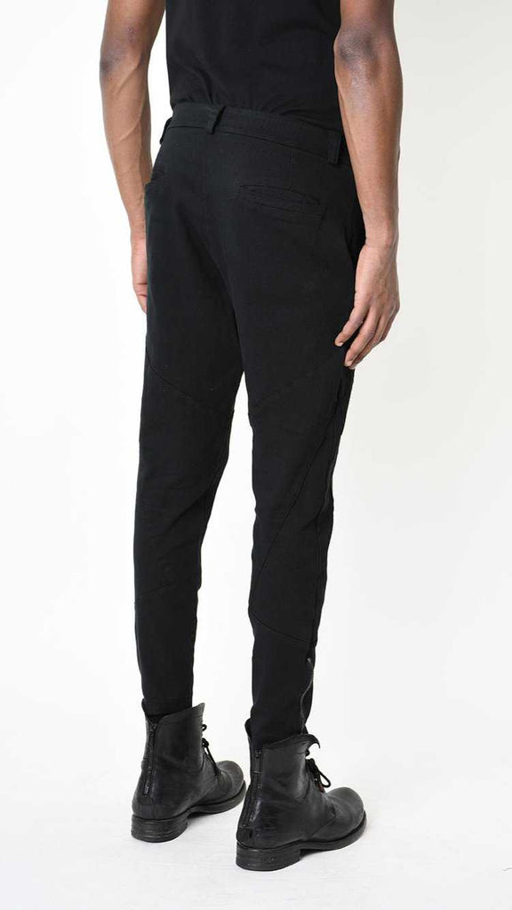 A33B LM22825 TROUSER Skinny Cotton Stretch Dyed Hot Black.