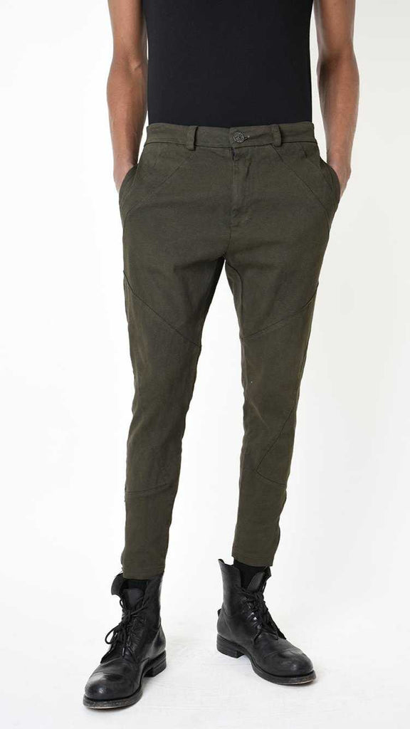 A33B LM22825 TROUSER Skinny Cotton Stretch Dyed Hot Green.