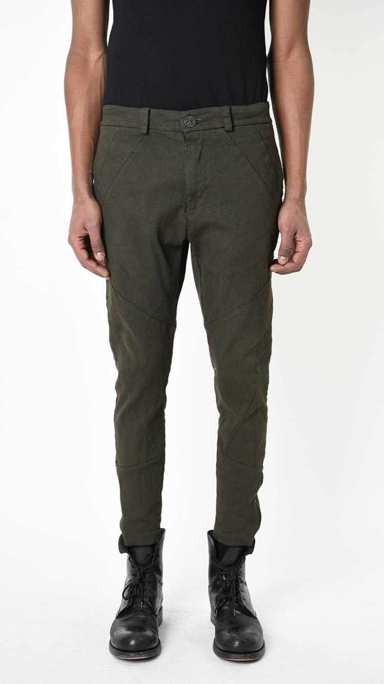 A33B LM22825 TROUSER Skinny Cotton Stretch Dyed Hot Green