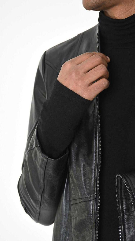 A33B LM25725 JACKET Regular Vegetable-tanned Leather Black 618 Coats & Jackets Fall Winter 2024|25 Man LA HAINE INSIDE US TEPHRA