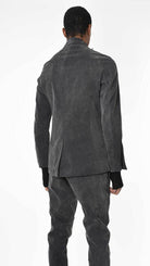 A33B LM27025 JACKET Regular Marmorized Stretch Cotton Black