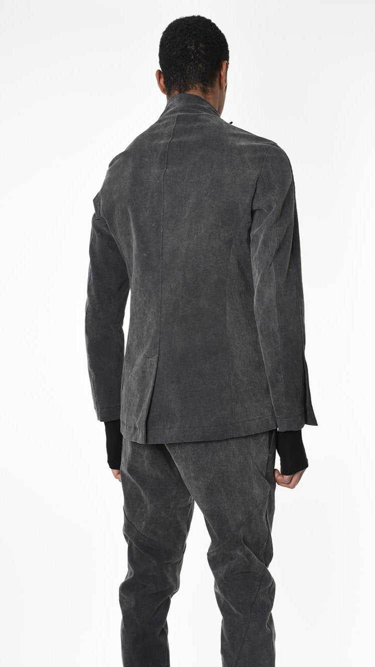 A33B LM27025 JACKET Regular Marmorized Stretch Cotton Black