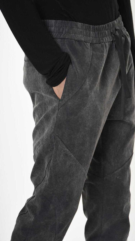 A33B LM27125 TROUSER Regular Marmorized Stretch Cotton Black 328 Pants Fall Winter 2024|25 Man LA HAINE INSIDE US TEPHRA