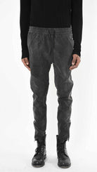 A33B LM27125 TROUSER Regular Marmorized Stretch Cotton Black