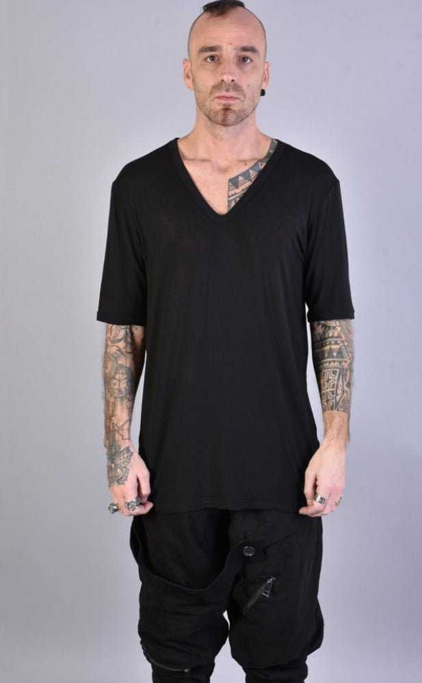 A33J LM088 BLACK Cashmere Viscose Regular T-Shirt 129 T-Shirt T-shirts for men LA HAINE INSIDE US TEPHRA