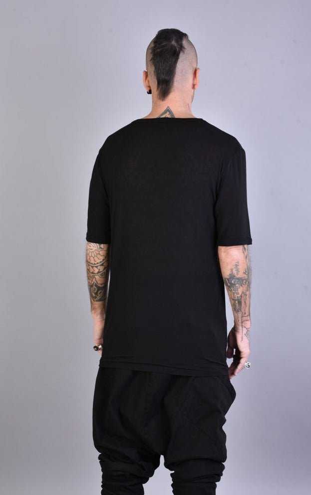 A33J LM088 BLACK Cashmere Viscose Regular T-Shirt 129 T-Shirt T-shirts for men LA HAINE INSIDE US TEPHRA