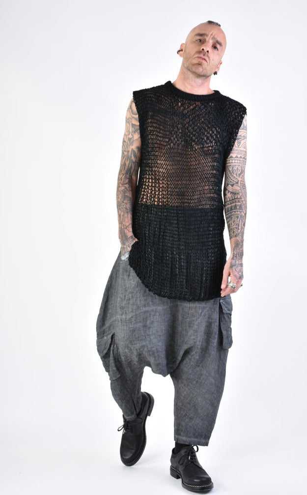 A33J LM15924 SLEEVELESS Regular Long Net Black 118 Shirts & Tops T-shirts for men LA HAINE INSIDE US TEPHRA