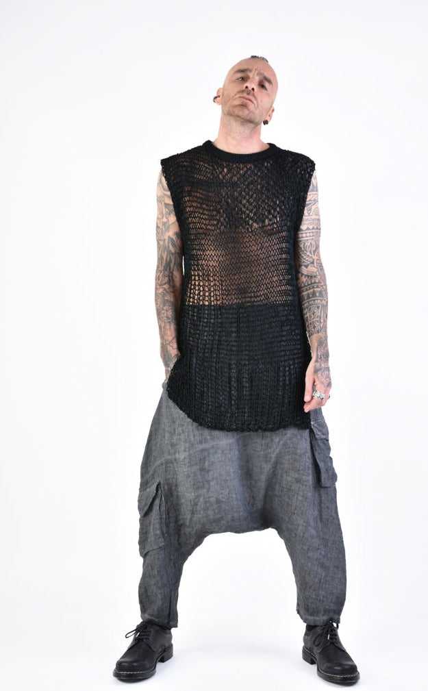 A33J LM15924 SLEEVELESS Regular Long Net Black 118 Shirts & Tops T-shirts for men LA HAINE INSIDE US TEPHRA