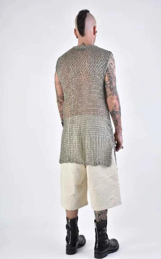 A33J LM15924 SLEEVELESS Regular Long Net Grey