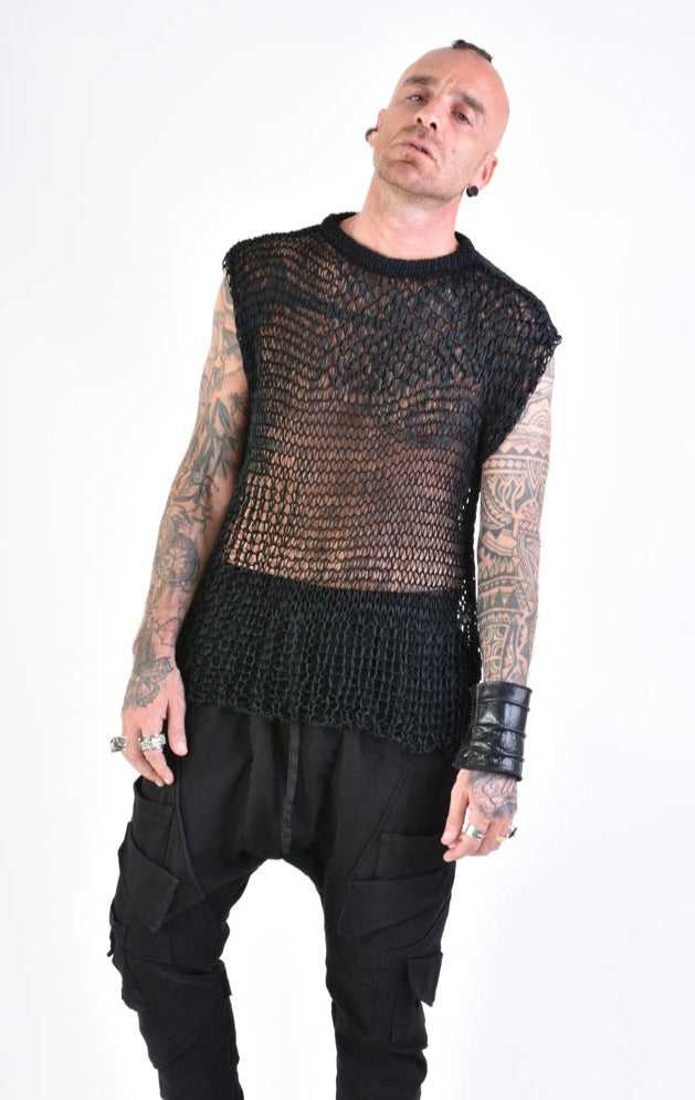 A33J LM16024 SLEEVELESS Regular Net Black 118 Shirts & Tops T-shirts for men LA HAINE INSIDE US TEPHRA