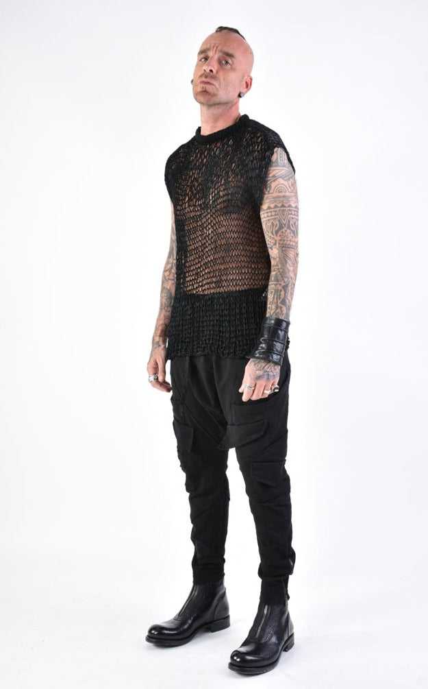 A33J LM16024 SLEEVELESS Regular Net Black 118 Shirts & Tops T-shirts for men LA HAINE INSIDE US TEPHRA