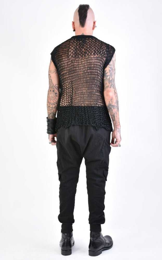 A33J LM16024 SLEEVELESS Regular Net Black.