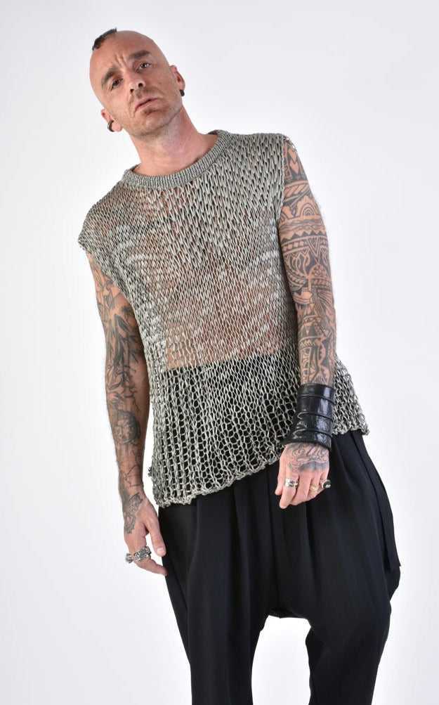 A33J LM16024 SLEEVELESS Regular Net Grey 118 Shirts & Tops T-shirts for men LA HAINE INSIDE US TEPHRA