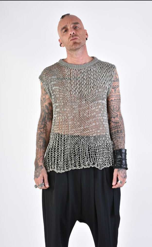 A33J LM16024 SLEEVELESS Regular Net Grey 118 Shirts & Tops T-shirts for men LA HAINE INSIDE US TEPHRA