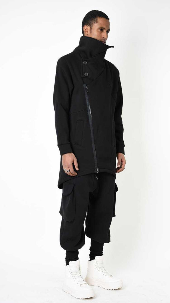 A33M LM02825 PARKA Oversize Fleece Polycotton Gauze Black 328 Coats & Jackets Cardigans LA HAINE INSIDE US TEPHRA