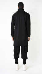 A33M LM02825 PARKA Oversize Fleece Polycotton Gauze Black