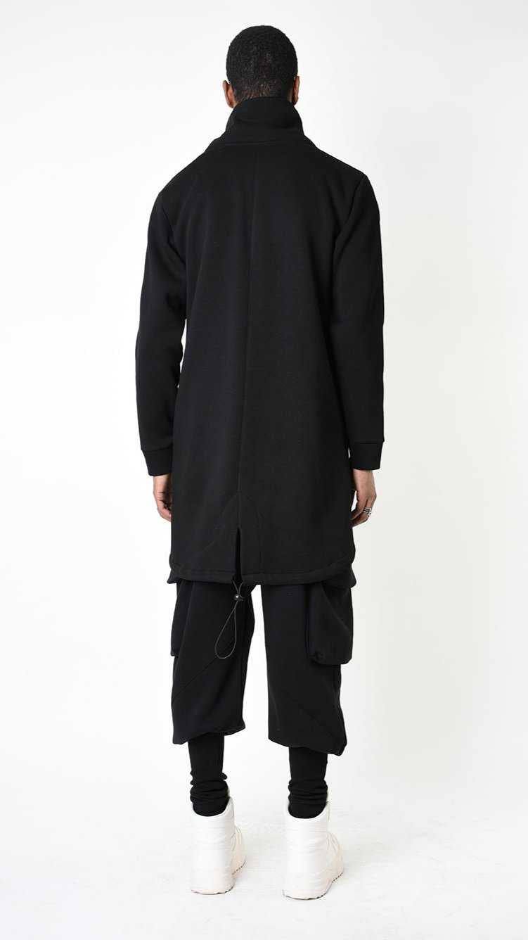 A33M LM02825 PARKA Oversize Fleece Polycotton Gauze Black