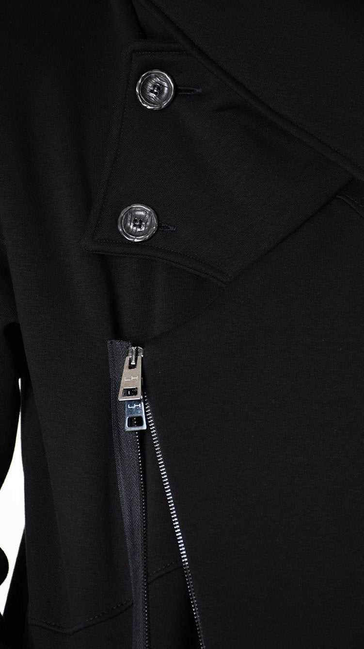 A33M LM02825 PARKA Oversize Fleece Polycotton Gauze Black