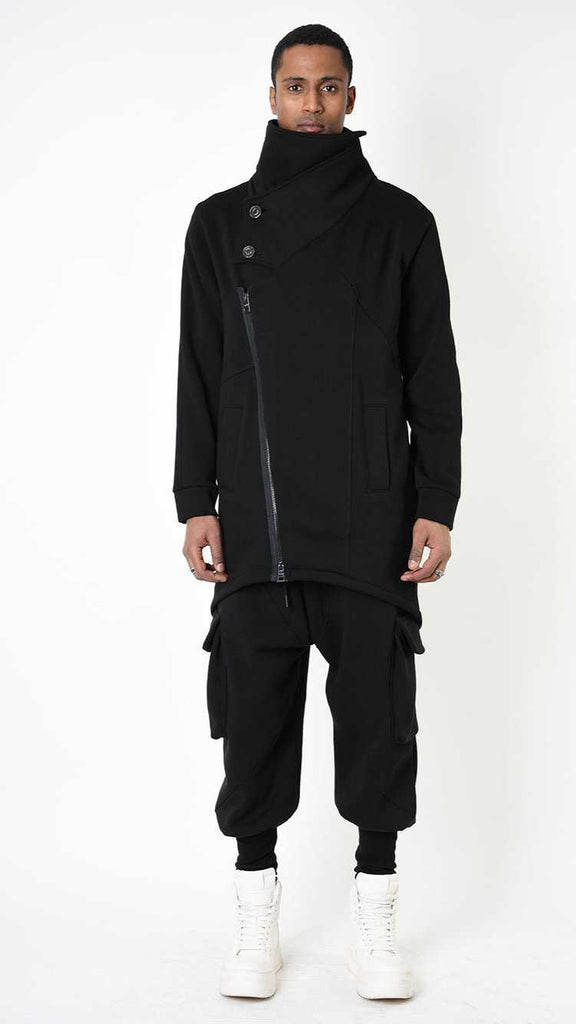 A33M LM02825 PARKA Oversize Fleece Polycotton Gauze Black 328 Coats & Jackets Cardigans LA HAINE INSIDE US TEPHRA